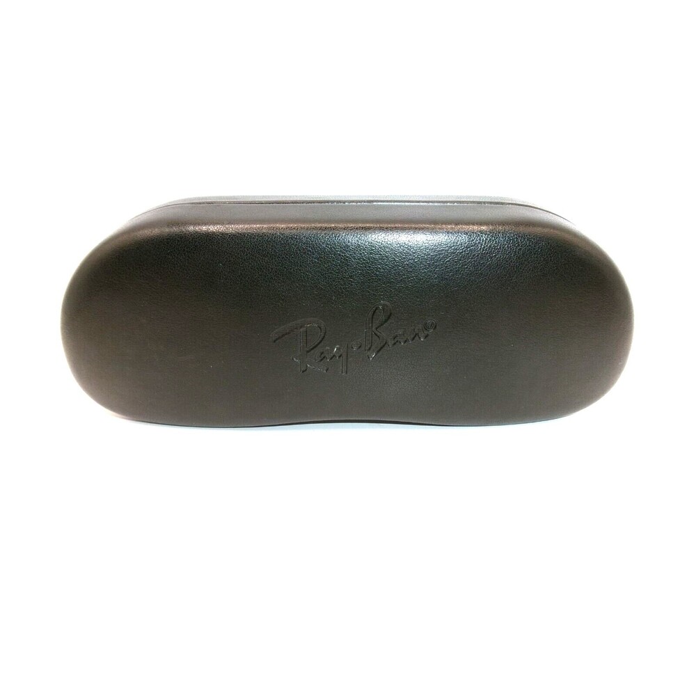 Ray Ban Sunglass Eye Glass Case Black Hard Clamshell Logo Beige Interior